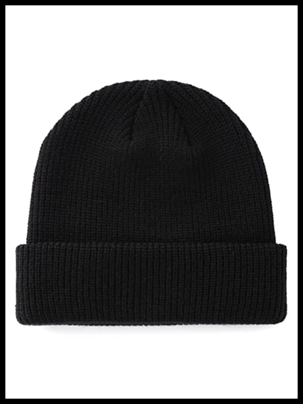 Double Layer Knit Beanie Warm Thick Acrylic Winter Hat Cuffed Watch Cap Men
